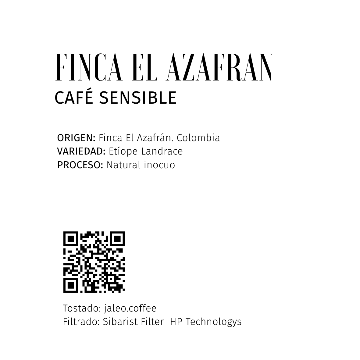 Etíope Landrace Natural El Azafran